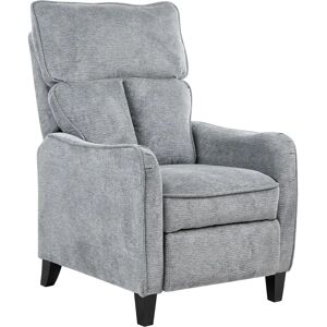 Beliani Royston Vintage Reclining Armchair - High Back, Grey Fabric Beliani Royston Vintage Reclining Armchair - High Back, Grey Fabric
