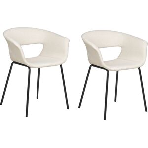 Beliani Set of 2 Light Beige Upholstered Dining Chairs - Dining Chairs Beliani Set of 2 Light Beige Upholstered Dining Chairs - Dining Chairs