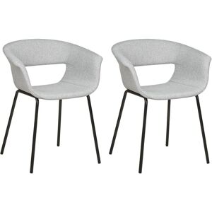 Beliani Set of 2 Light Grey Dining Chairs - Dining Chairs Beliani Set of 2 Light Grey Dining Chairs - Dining Chairs