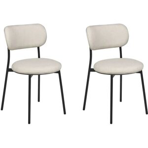 Beliani Beige Polyester Dining Chairs Set of 2 - Dining Chairs Beliani Beige Polyester Dining Chairs Set of 2 - Dining Chairs