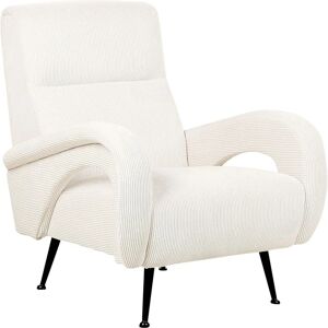 Fauteuil Beliani Crème SVALOV - Fauteuil, Bas du Dos, Velours côtelé, Style rétro - Publicité Fauteuil Beliani Crème SVALOV - Fauteuil, Bas du Dos, Velours côtelé, Style rétro - Publicité
