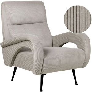 Beliani Armchair Grey - Retro Style Low Back Upholstered Seat Beliani Armchair Grey - Retro Style Low Back Upholstered Seat