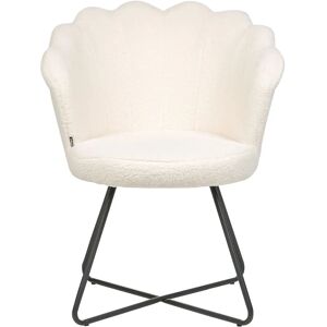 Beliani Nojatuoli ilman käsinojia Valkoinen Bouclé Verhoilu Shell Back Vintage - Nojatuoli Beliani Nojatuoli ilman käsinojia Valkoinen Bouclé Verhoilu Shell Back Vintage - Nojatuoli