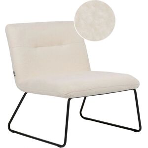 Beliani Accent Chair White Boucle Upholstery Vintage Design Black Metal Frame - Accent Chair Beliani Accent Chair White Boucle Upholstery Vintage Design Black Metal Frame - Accent Chair