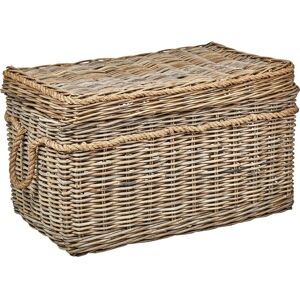 Beliani Set of 3 Rattan Baskets with Lids - Boho Style Storage Beliani Set of 3 Rattan Baskets with Lids - Boho Style Storage