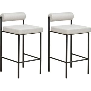 Beliani Ensemble de 2 Chaises de Bar en Polyester Gris Clair - Chaise de Bar - Publicité Beliani Ensemble de 2 Chaises de Bar en Polyester Gris Clair - Chaise de Bar - Publicité