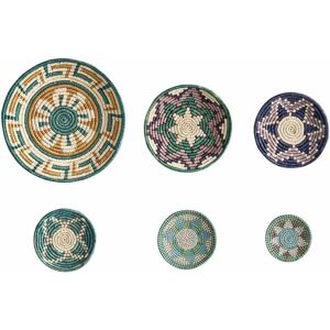 Beliani NAMDINH Seagrass Wall Decor - Set of 6, Multicolour Beliani NAMDINH Seagrass Wall Decor - Set of 6, Multicolour