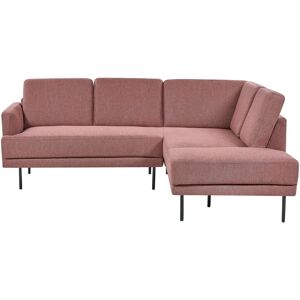 Beliani Corner Sofa Pink Upholstered 4-Seater - Corner Sofa Beliani Corner Sofa Pink Upholstered 4-Seater - Corner Sofa