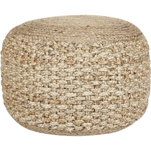 Beliani Beige Style Bohème Pouf Rond - Ottoman - Publicité Beliani Beige Style Bohème Pouf Rond - Ottoman - Publicité