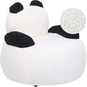 Beliani Panda Child Armchair White Black Bouclé - Modern Nursery Furniture Beliani Panda Child Armchair White Black Bouclé - Modern Nursery Furniture