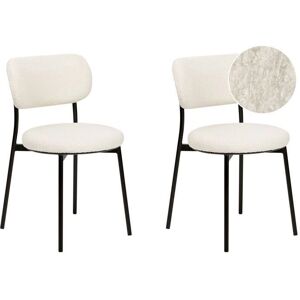 Beliani Set of 2 Modern Dining Chairs - Armless Bouclé Seats Beliani Set of 2 Modern Dining Chairs - Armless Bouclé Seats