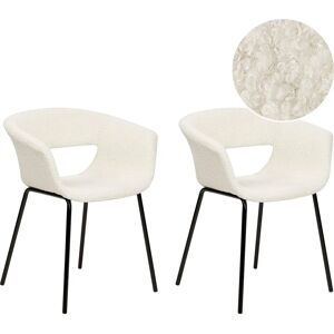 Beliani Set of 2 Dining Chairs - Off-White - Modern Beliani Set of 2 Dining Chairs - Off-White - Modern