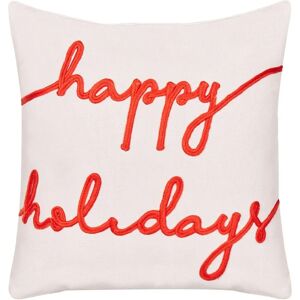 Cojín de Navidad en Terciopelo Rojo y Blanco de Beliani - Cojín Decorativo Cuadrado Cojín de Navidad en Terciopelo Rojo y Blanco de Beliani - Cojín Decorativo Cuadrado