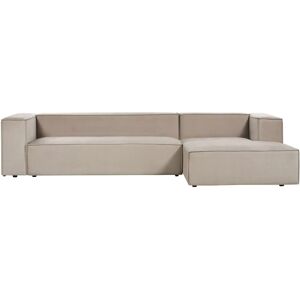 Beliani VERNON Taupe Beige Velvet Left Hand Corner Sofa Beliani VERNON Taupe Beige Velvet Left Hand Corner Sofa