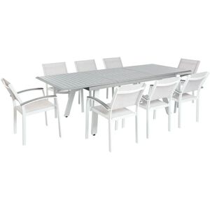 Beliani 9 Piece Dining Set Grey with Extensible Table - Dining Set Beliani 9 Piece Dining Set Grey with Extensible Table - Dining Set