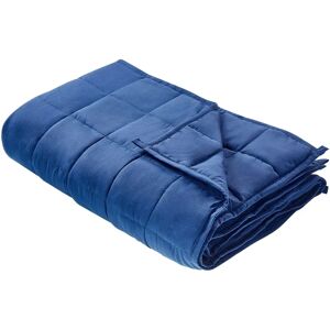 Beliani Weighted Blanket Navy Blue Microfibre Glass Beads 150x200cm 9kg Beliani Weighted Blanket Navy Blue Microfibre Glass Beads 150x200cm 9kg
