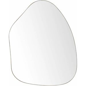 Beliani Gold Iron Glass Oval Wall Mirror - Modern Minimalist Decor Beliani Gold Iron Glass Oval Wall Mirror - Modern Minimalist Decor