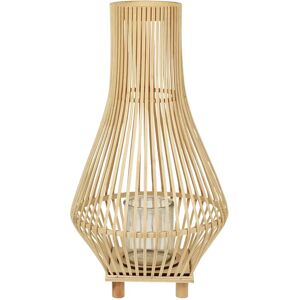 Beliani Candle Lantern Light Wood Willow 58 cm - Candle Lantern Beliani Candle Lantern Light Wood Willow 58 cm - Candle Lantern