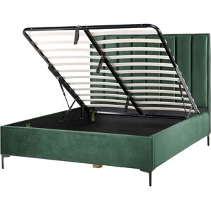 Beliani Bed SEZANNE Velvet Dark Green King Size - Bed Beliani Bed SEZANNE Velvet Dark Green King Size - Bed