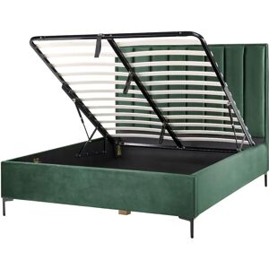 Beliani Bed SEZANNE Velvet Dark Green King Size - Bed Beliani Bed SEZANNE Velvet Dark Green King Size - Bed