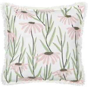 Beliani GYNURA Cotton 45 x 45 cm Floral Pattern Fringed Boho Cushion Beliani GYNURA Cotton 45 x 45 cm Floral Pattern Fringed Boho Cushion
