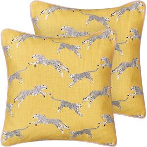 Beliani Set of 2 Cotton Cushions - Animal Pattern - 45x45cm Beliani Set of 2 Cotton Cushions - Animal Pattern - 45x45cm
