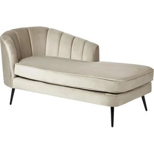Beliani - Left Hand Velvet Chaise Lounge - Beige - Living Room Furniture Beliani - Left Hand Velvet Chaise Lounge - Beige - Living Room Furniture