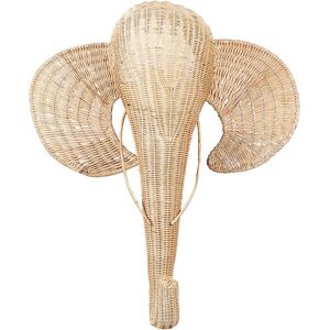Beliani Elephant Wall Art - Rattan Kids Room Decor Beliani Elephant Wall Art - Rattan Kids Room Decor