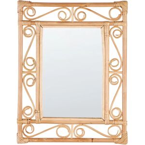 Beliani Wall Mirror Natural Rattan - 41 x 52 cm Decor Beliani Wall Mirror Natural Rattan - 41 x 52 cm Decor