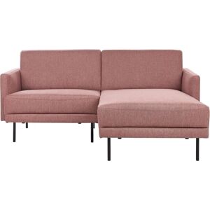 Beliani Left Hand Corner Sofa Polyester Pink Brown - Sofa Beliani Left Hand Corner Sofa Polyester Pink Brown - Sofa
