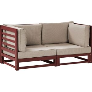 Beliani Garden Sofa Mahogany Brown Acacia Wood Outdoor 2 Seater Bench with Cushions - Garden Sofa Beliani Garden Sofa Mahogany Brown Acacia Wood Outdoor 2 Seater Bench with Cushions - Garden Sofa