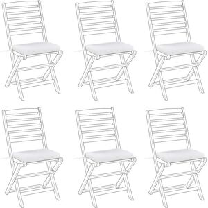 Beliani Set of 6 Outdoor Seat Cushions White UV Resistant - Cushion Set Beliani Set of 6 Outdoor Seat Cushions White UV Resistant - Cushion Set