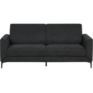 Beliani Sofa Black Fabric Polyester Upholstery - 3 Seater Retro Style Living Room Furniture Beliani Sofa Black Fabric Polyester Upholstery - 3 Seater Retro Style Living Room Furniture