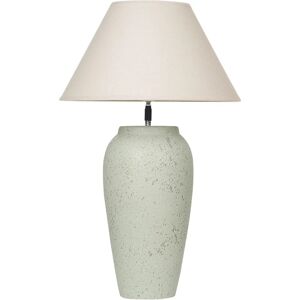 Beliani Table Lamp White Ceramic Base Linen Adjustable Cone Shade - Table Lamp Beliani Table Lamp White Ceramic Base Linen Adjustable Cone Shade - Table Lamp