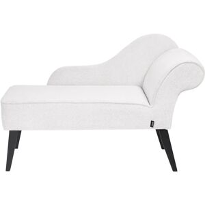 Beliani Chaise Lounge White Polyester Fabric Upholstery Black Wood Legs Right Hand Retro Design - Chaise Lounge Beliani Chaise Lounge White Polyester Fabric Upholstery Black Wood Legs Right Hand Retro Design - Chaise Lounge