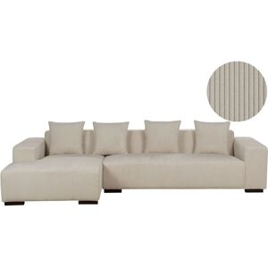 Beliani Beige Corner Sofa - 4 Seater Modern Design Beliani Beige Corner Sofa - 4 Seater Modern Design