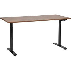 Beliani Adjustable Standing Desk Dark Wood - Office Furniture Beliani Adjustable Standing Desk Dark Wood - Office Furniture
