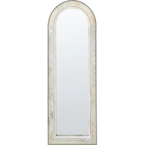 Beliani Off-White Mango Wood Wall Mirror - Vintage Style Beliani Off-White Mango Wood Wall Mirror - Vintage Style