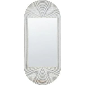 Beliani Wall Mirror Off-White Mango Wood Frame - Wall Decor - 56x130 cm Beliani Wall Mirror Off-White Mango Wood Frame - Wall Decor - 56x130 cm