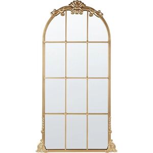 Miroir mural décoratif Beliani Métal Doré 66 x 124 cm Fenêtre - Publicité Miroir mural décoratif Beliani Métal Doré 66 x 124 cm Fenêtre - Publicité