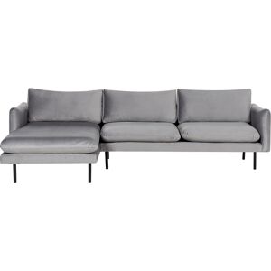 Beliani VINTERBRO Grey Velvet Corner Sofa - Corner Sofa Beliani VINTERBRO Grey Velvet Corner Sofa - Corner Sofa