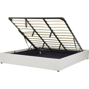 Beliani Bed Light Grey Polyester Upholstered Storage - Bed Beliani Bed Light Grey Polyester Upholstered Storage - Bed