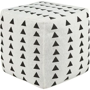 Beliani Cotton White Black Geometric Pouffe - Pouffe Beliani Cotton White Black Geometric Pouffe - Pouffe