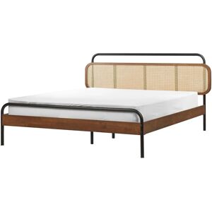 Beliani Bed Boussicourt Rattan Dark Brown - Bed Beliani Bed Boussicourt Rattan Dark Brown - Bed