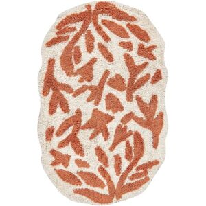 Beliani Bath Mat Orange Cotton 60 x 90 cm Irregular Shape Bath Rug Modern Design - Bath Mat Beliani Bath Mat Orange Cotton 60 x 90 cm Irregular Shape Bath Rug Modern Design - Bath Mat