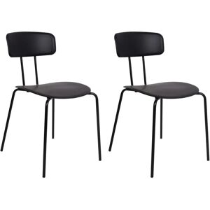 Beliani Set of 2 Modern Black Plastic Dining Chairs Beliani Set of 2 Modern Black Plastic Dining Chairs