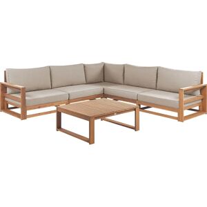 Beliani Garden Corner Sofa Set Light Wood - Garden Sofa Set Beliani Garden Corner Sofa Set Light Wood - Garden Sofa Set