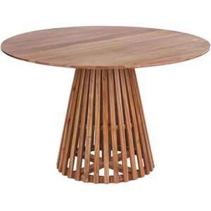 Beliani Dark Wood Acacia 120cm Round Dining Table - Dining Table Beliani Dark Wood Acacia 120cm Round Dining Table - Dining Table