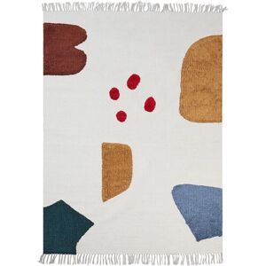 Beliani Cotton Multicolor Rug 140x200cm - Low Pile, Abstract Pattern Beliani Cotton Multicolor Rug 140x200cm - Low Pile, Abstract Pattern