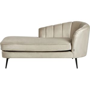 Beliani Model ALLIER Velvet Right Hand Beige Chaise Lounge - Chaise Lounge Beliani Model ALLIER Velvet Right Hand Beige Chaise Lounge - Chaise Lounge
